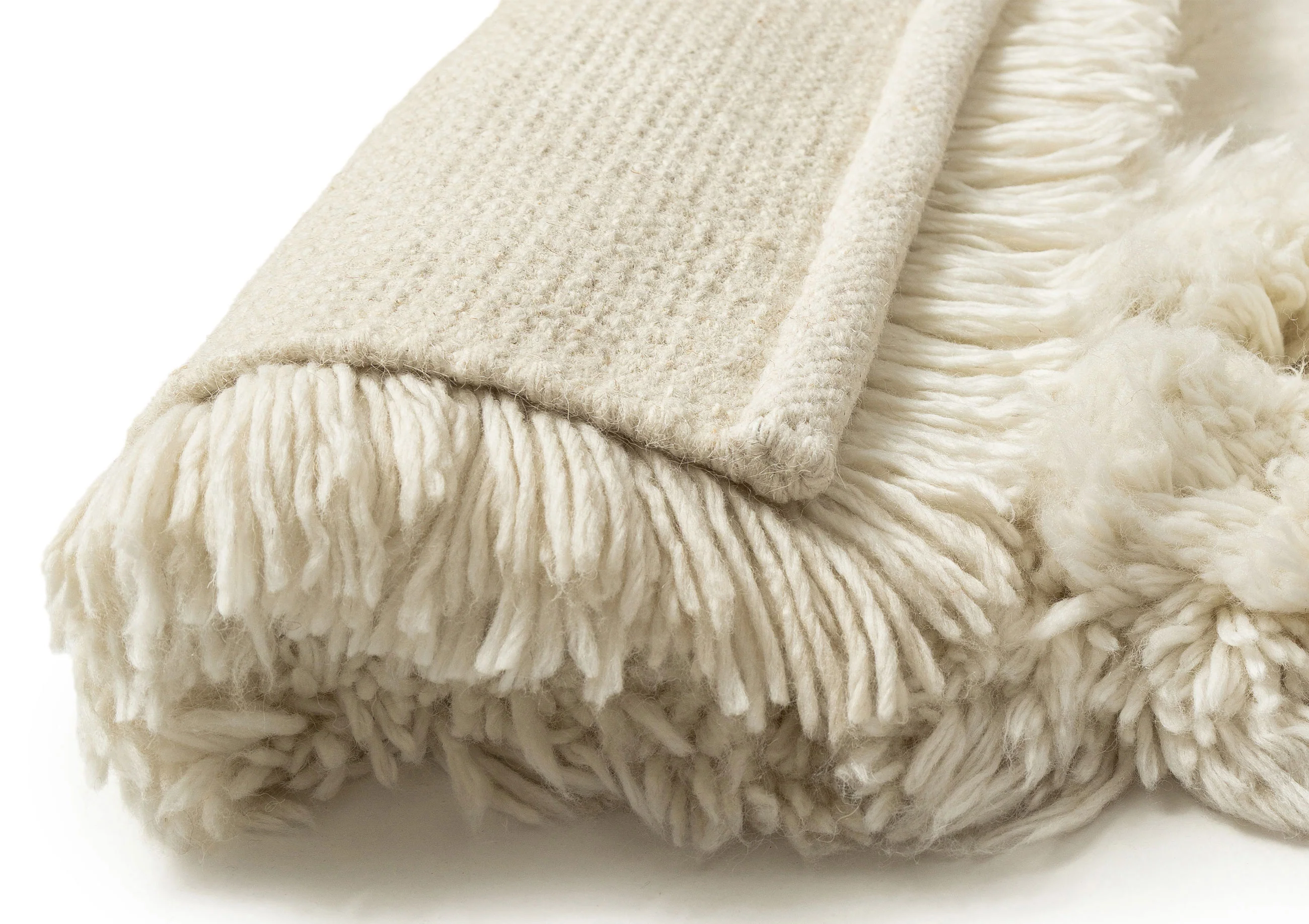 Yosefa Natural Cream Rectangular Shag Rug - Image 4