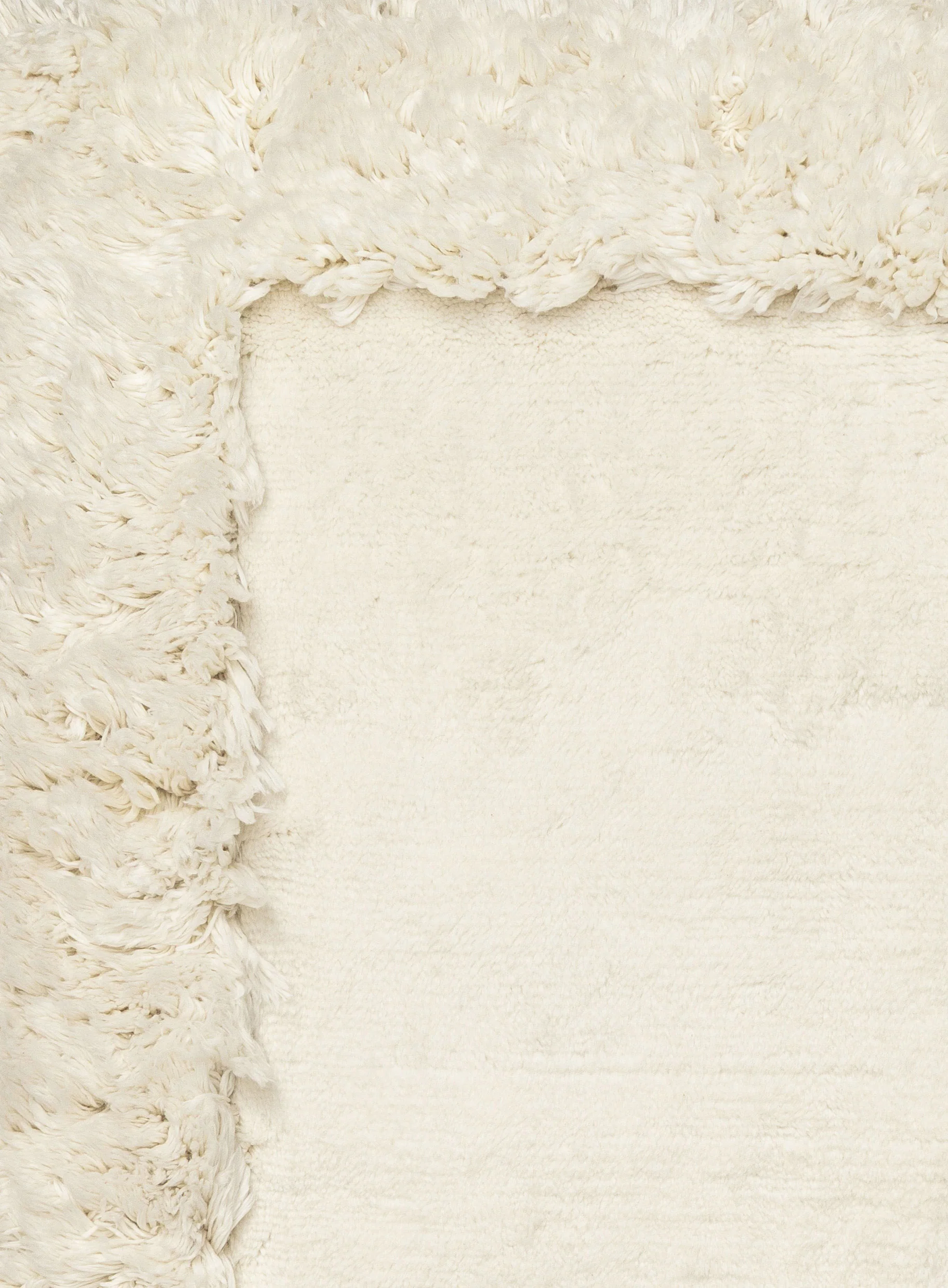 Yosefa Natural Cream Rectangular Shag Rug - Image 5