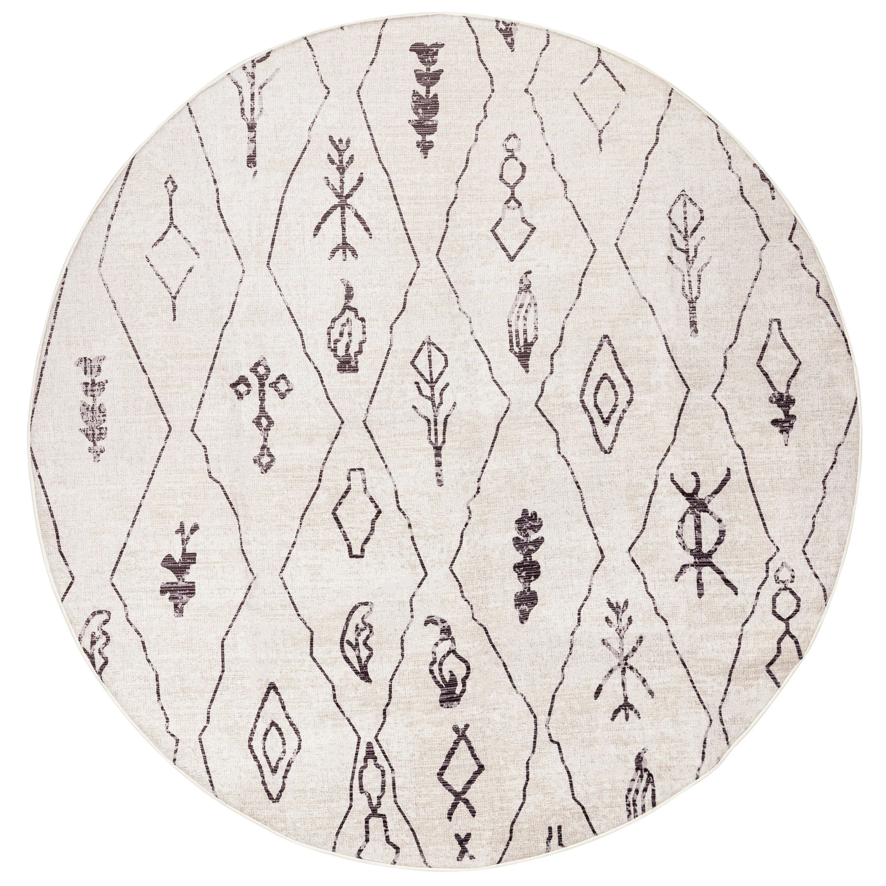 Yssa Brown Charcoal Plush Rollie Pollie Round Playmat