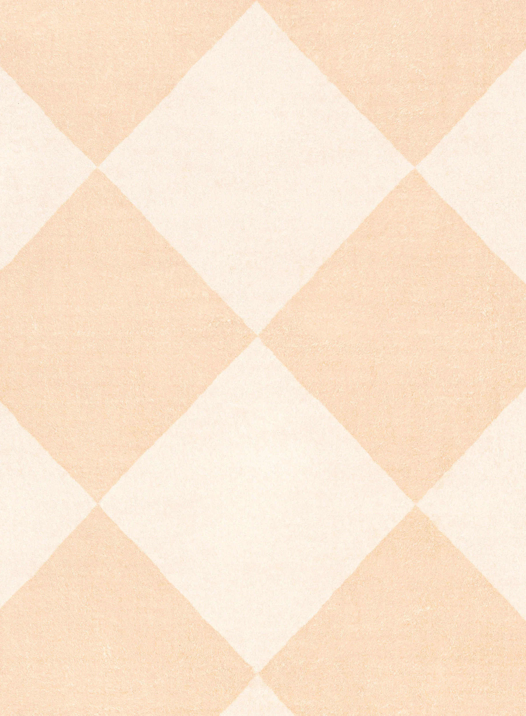 Yumi Peach Cream Checkered Washable Rug - Image 11