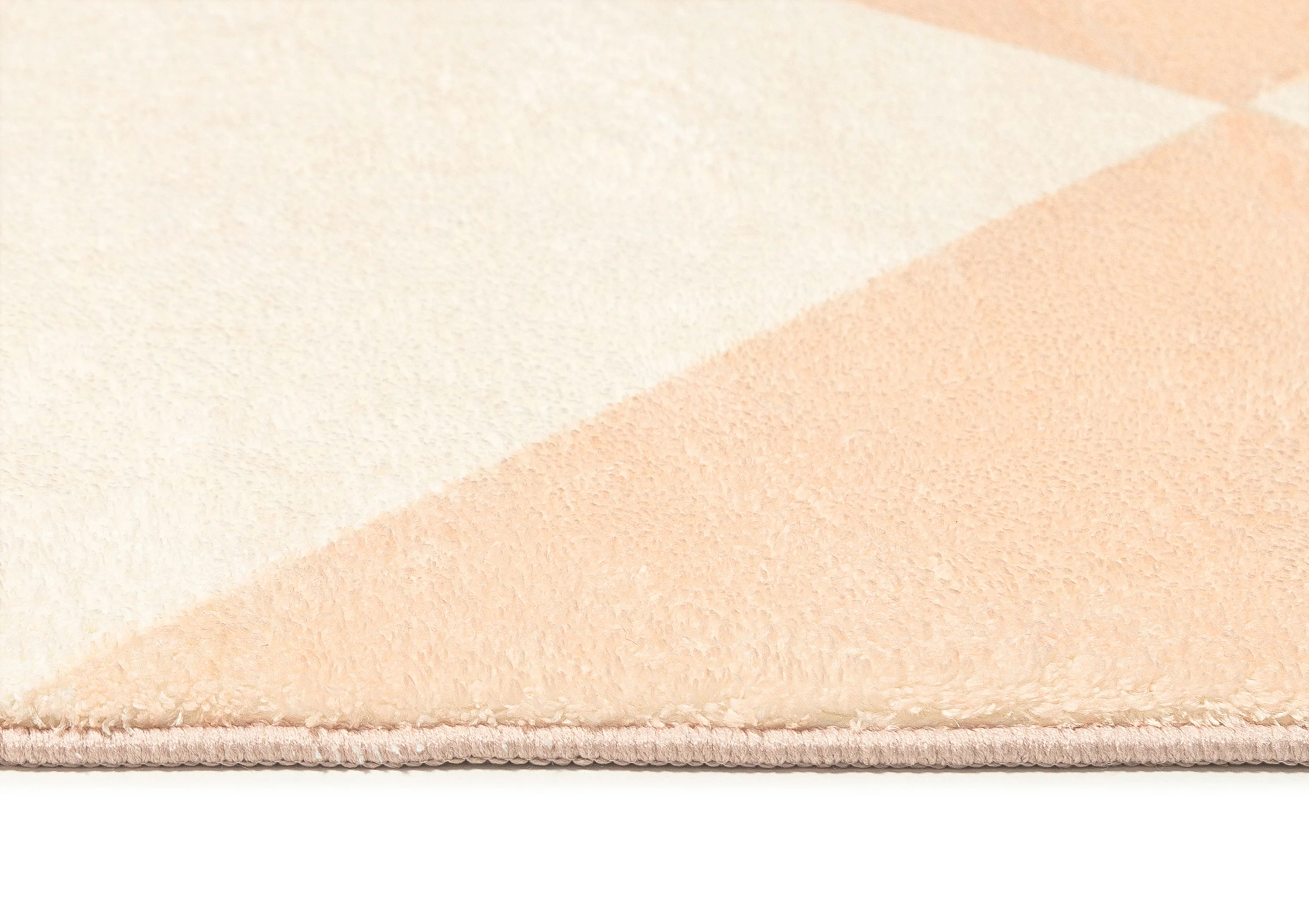 Yumi Peach Cream Checkered Washable Rug - Image 8