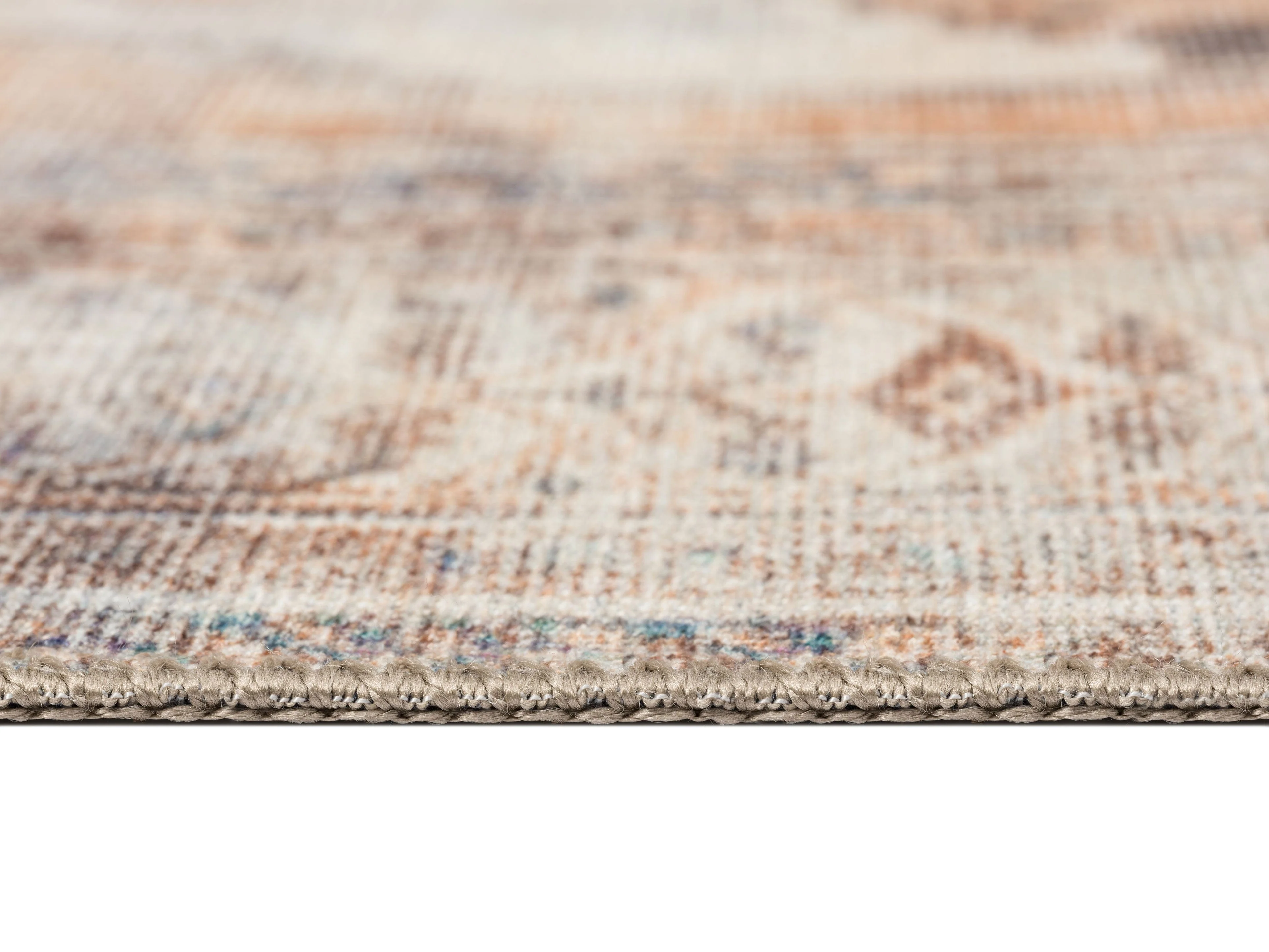 Yvana Brown and Beige Traditional Distressed Washable Rug - Image 10