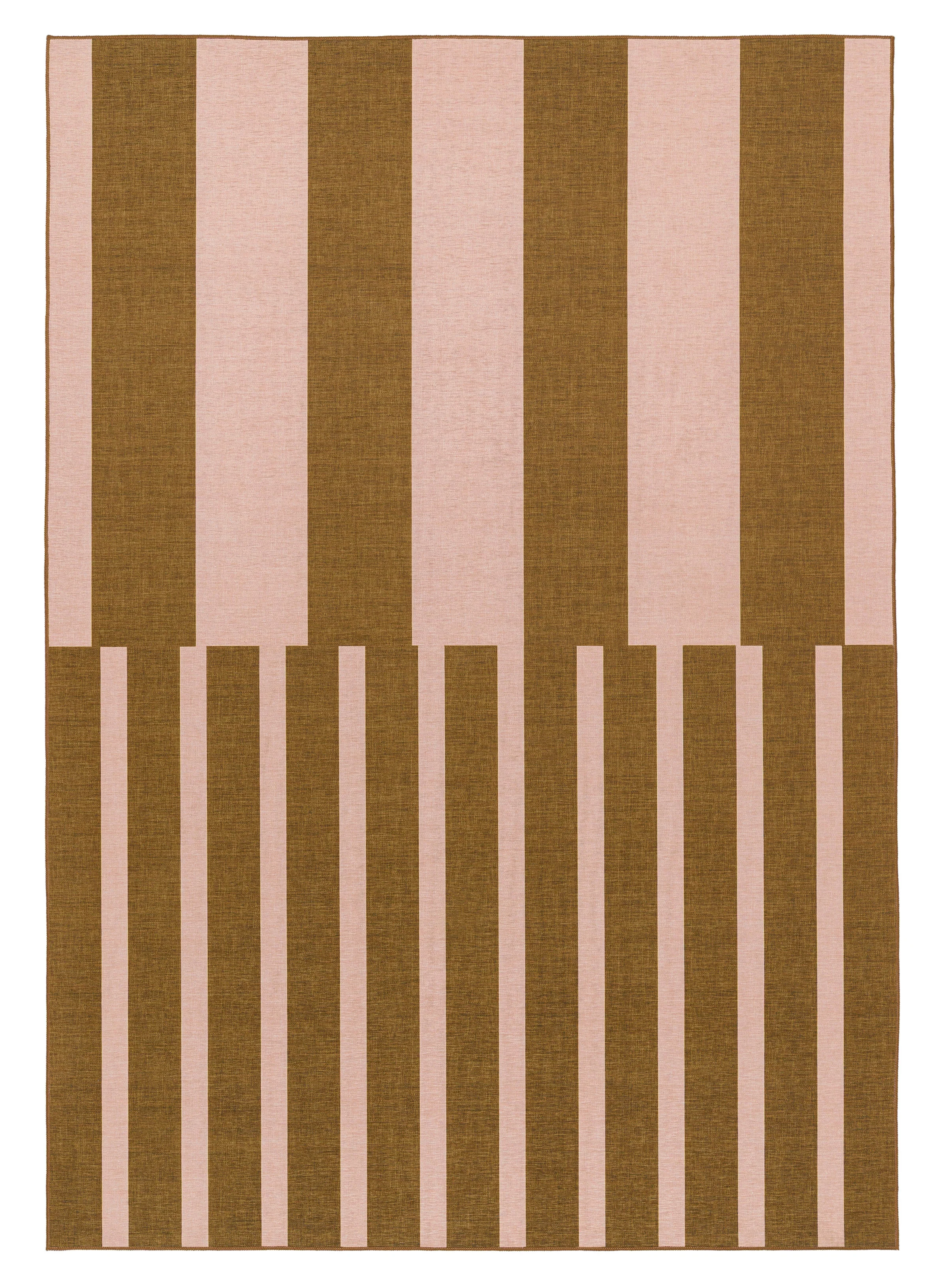 Zahra Taupe and Mocha Striped Indoor Outdoor Rug