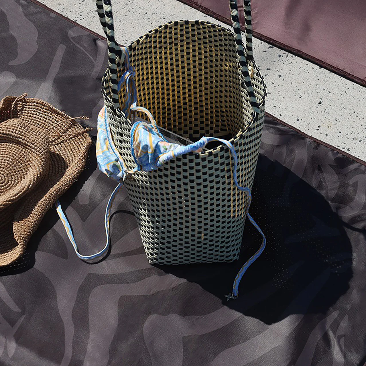 Zama Tonal Chocolate Beach Mat - Image 3
