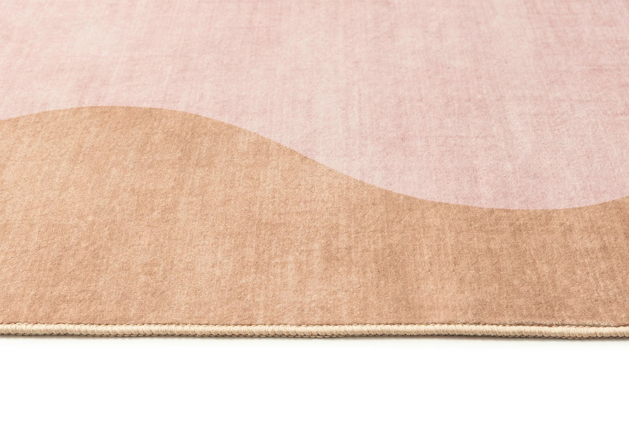 Zamora Beige and Pink Wave Washable Rug - Image 9
