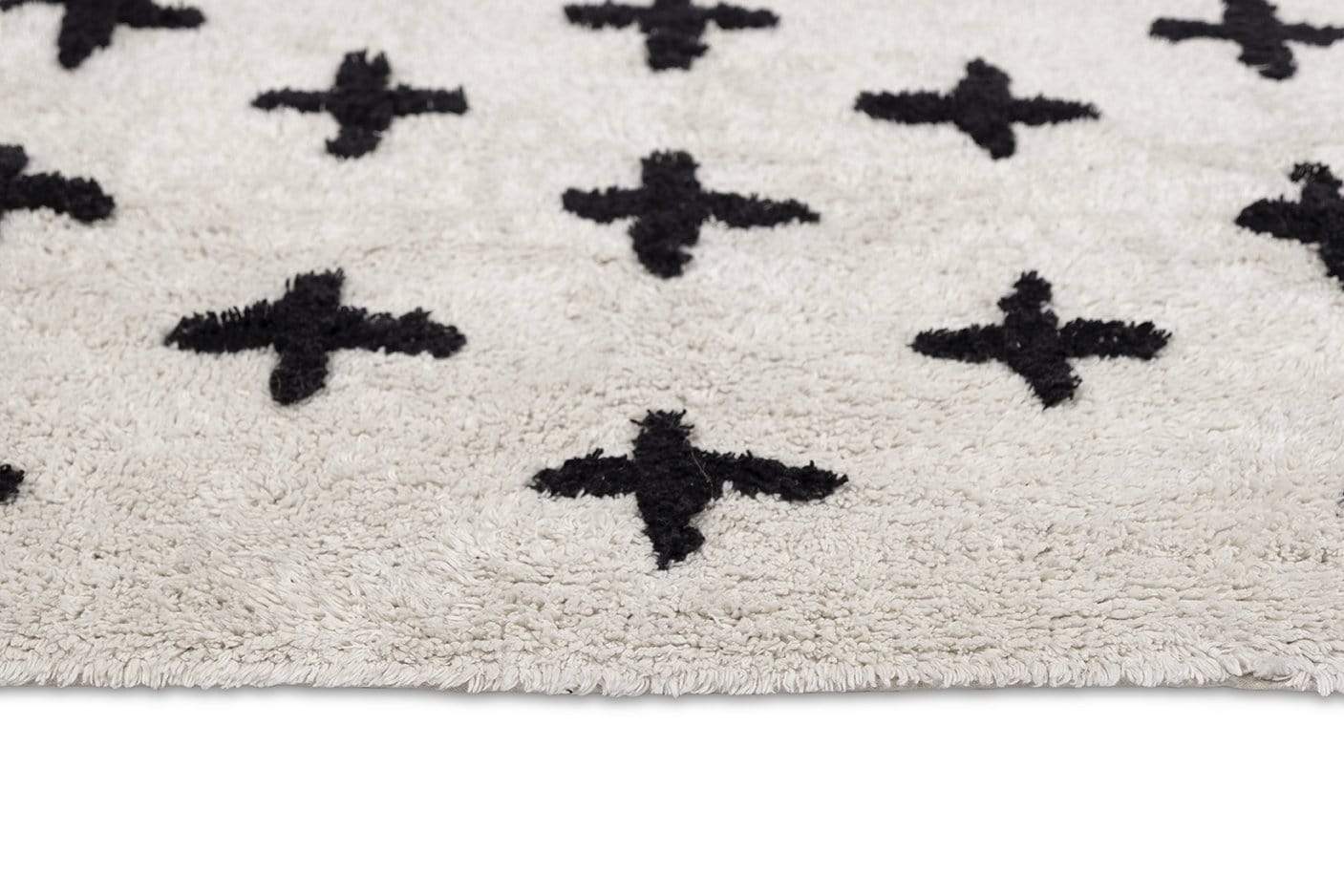 Zelia Black and Ivory Minimal Washable Berber Bath Mat - Image 13
