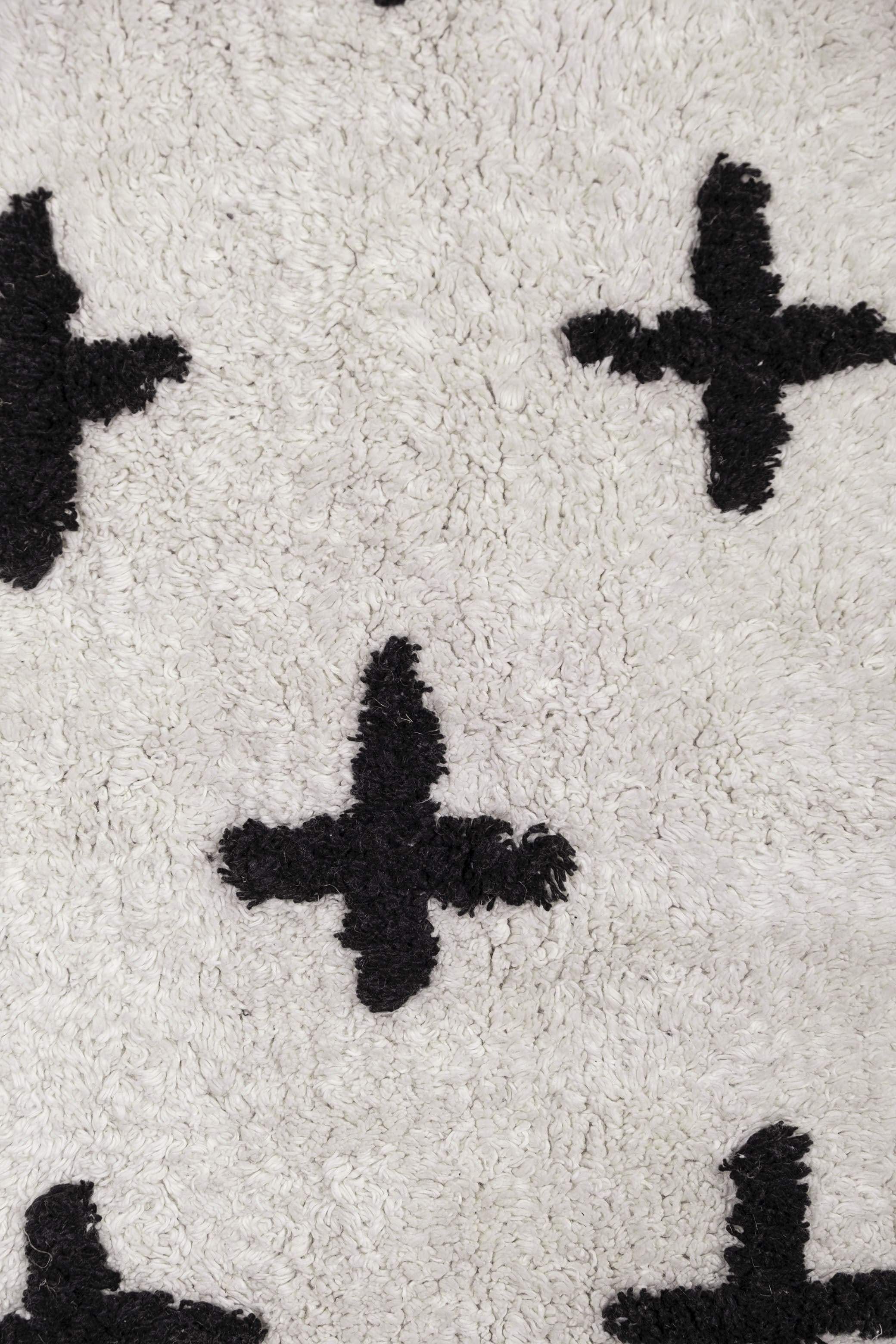 Zelia Black and Ivory Minimal Washable Berber Bath Mat - Image 15