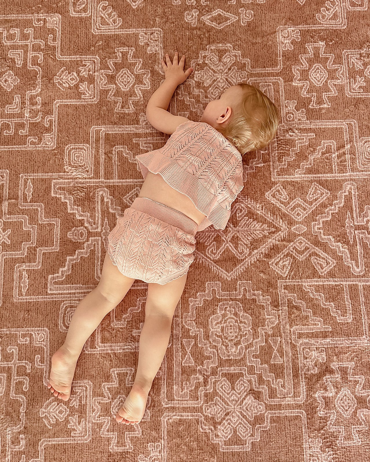 Zell Teracotta Brown Plush Rollie Pollie Round Playmat - Image 6
