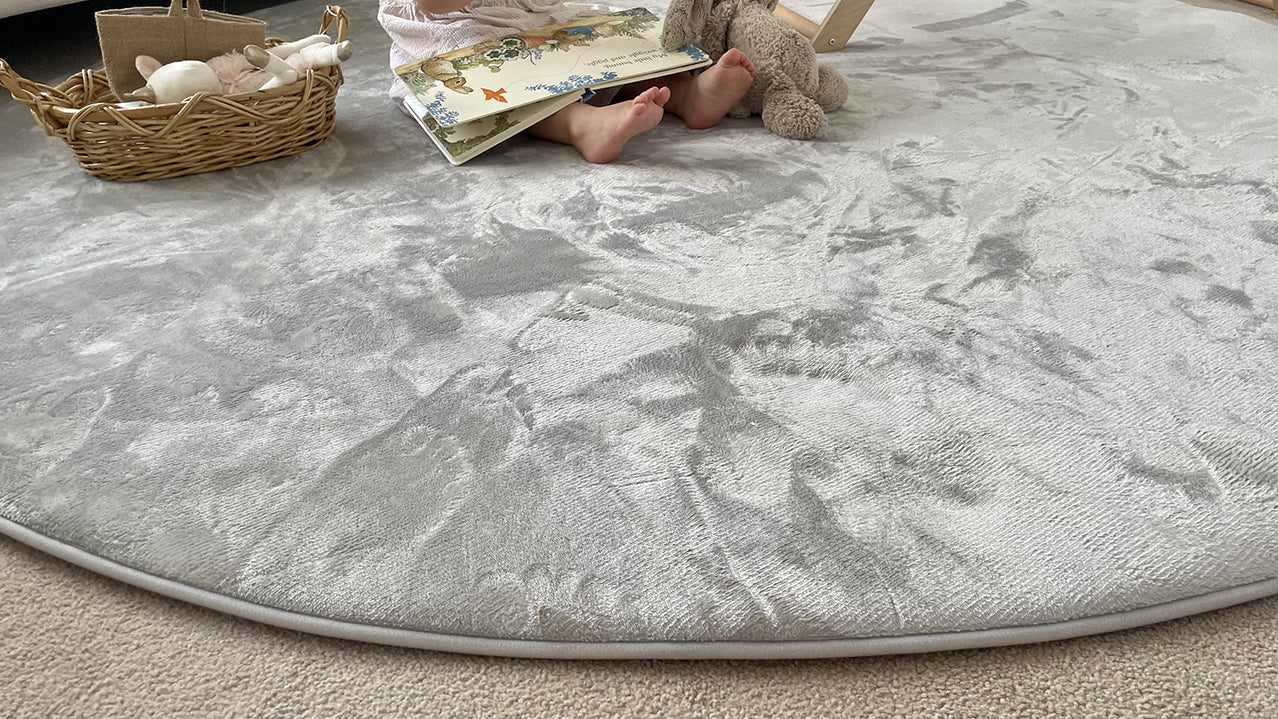 Zia Grey Plush Rollie Pollie Round Playmat - Image 4