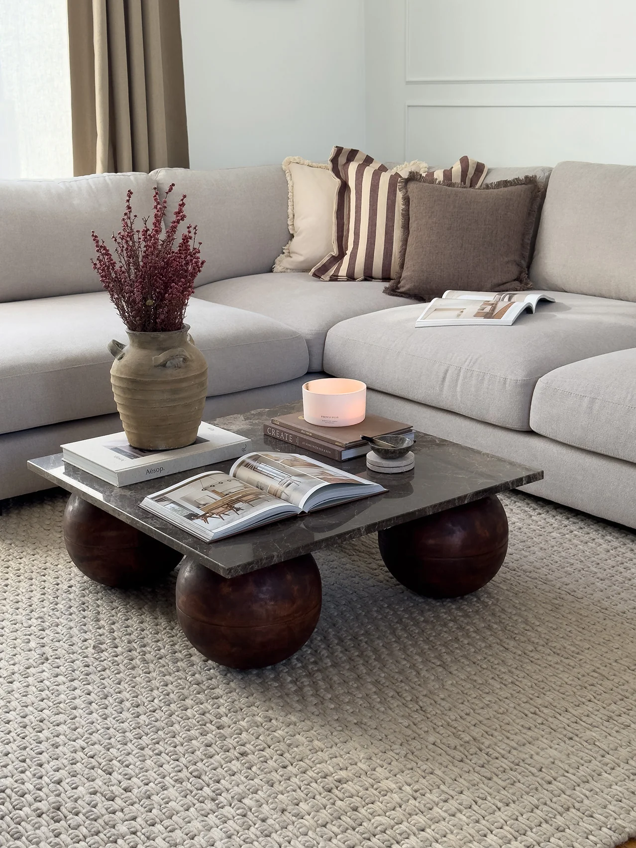 Zilya Beige Chunky Wool Rug - Image 4