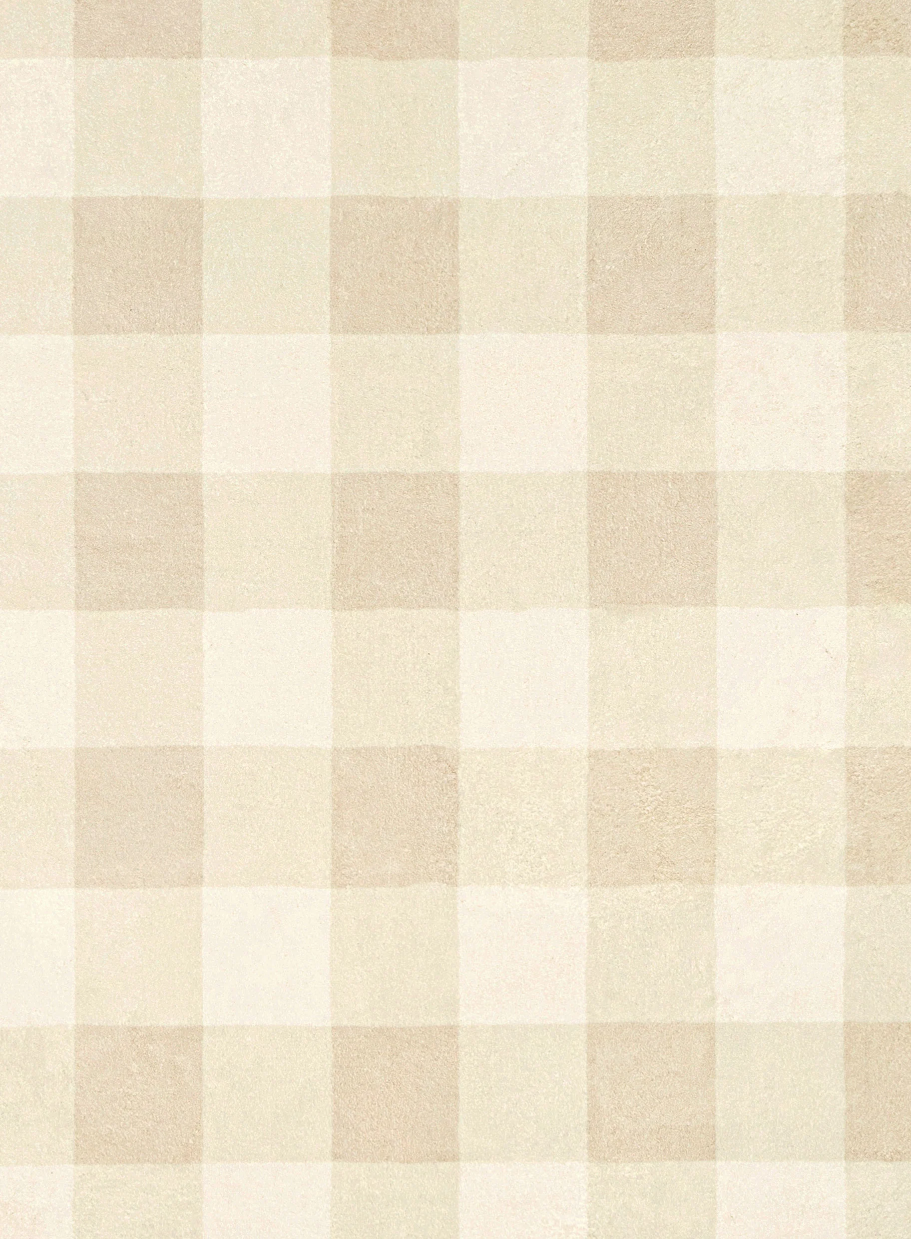 Zira Neutral Beige Gingham Washable Rug - Image 10