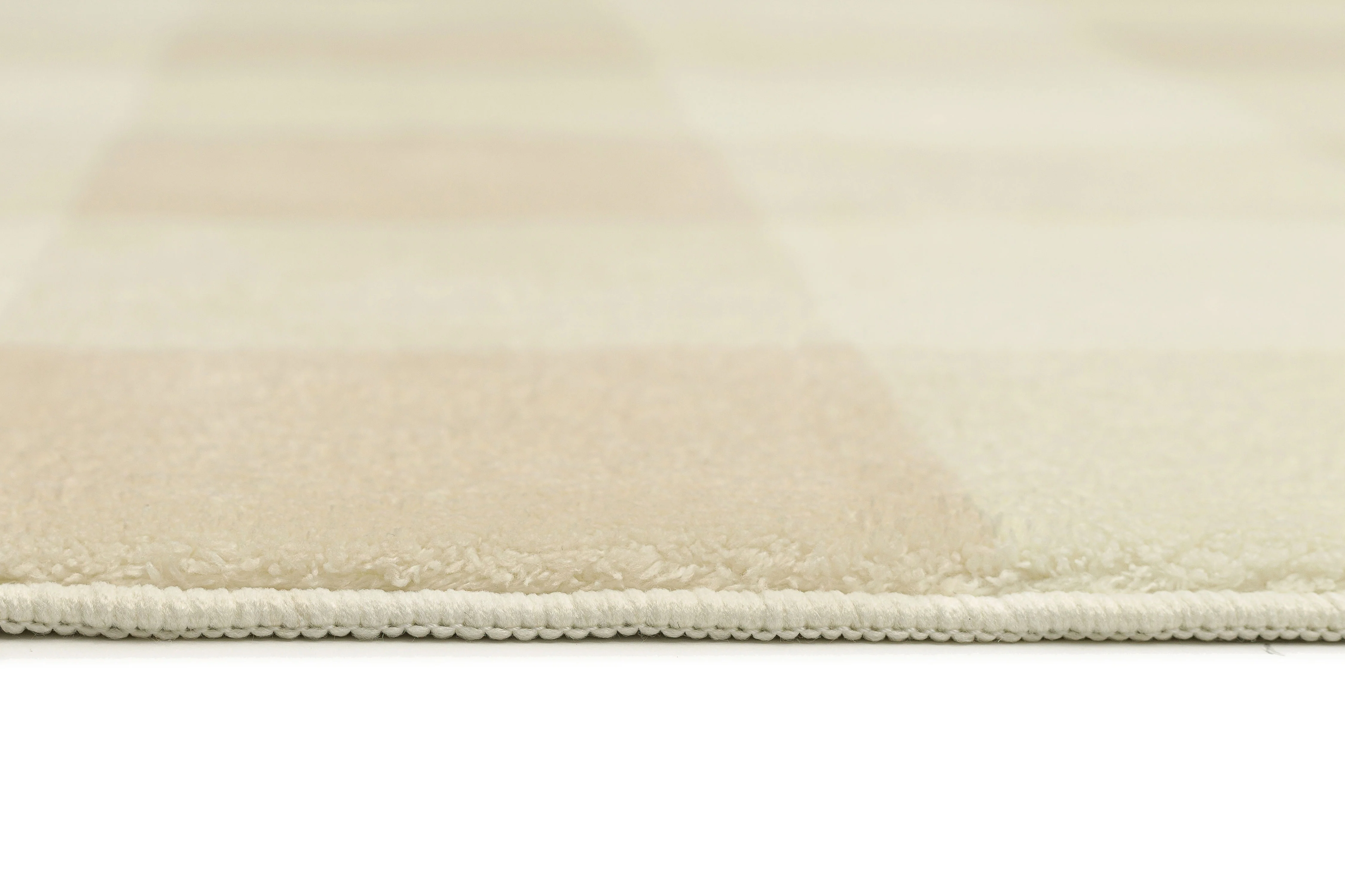 Zira Neutral Beige Gingham Washable Rug - Image 9