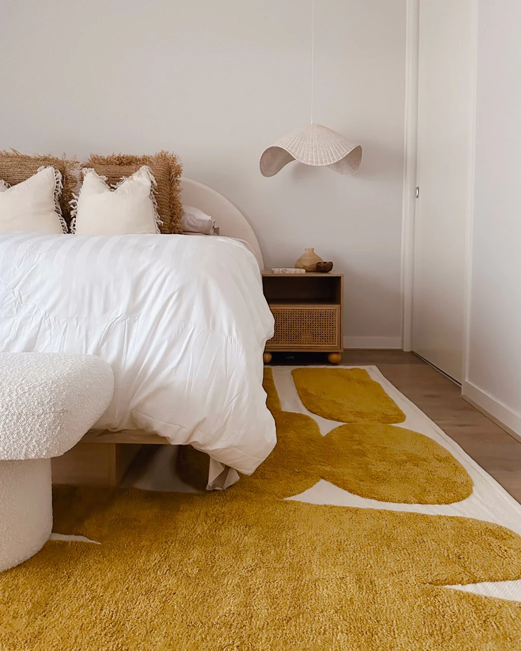 Zulema Mustard Abstract Washable Wool Rug - Image 2