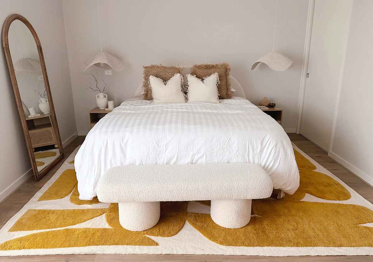 Zulema Mustard Abstract Washable Wool Rug - Image 3