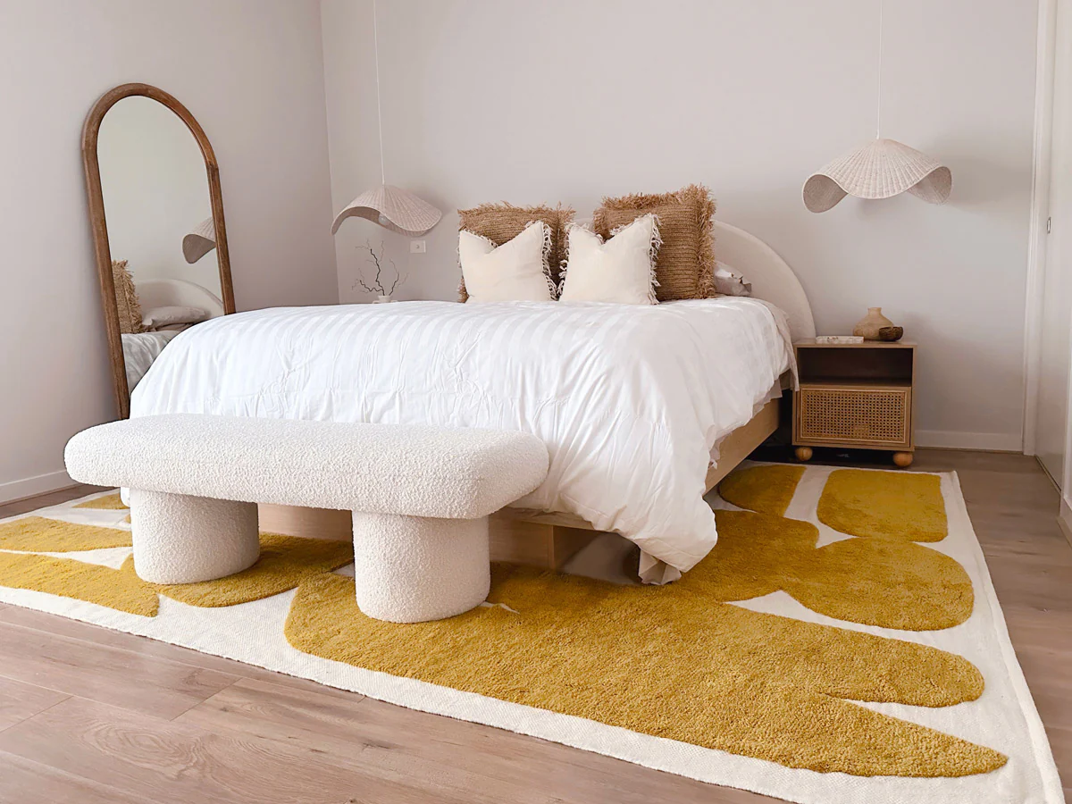 Zulema Mustard Abstract Washable Wool Rug - Image 4
