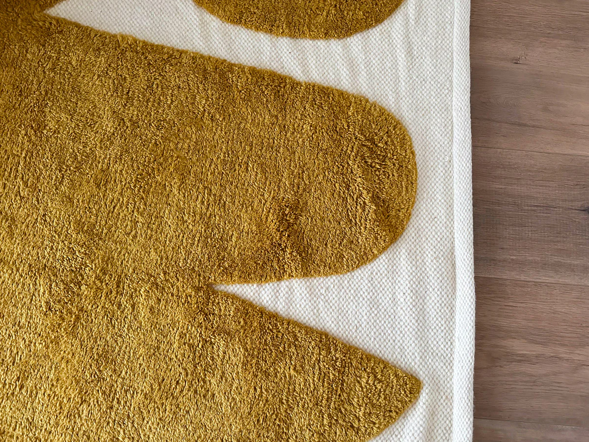 Zulema Mustard Abstract Washable Wool Rug - Image 7